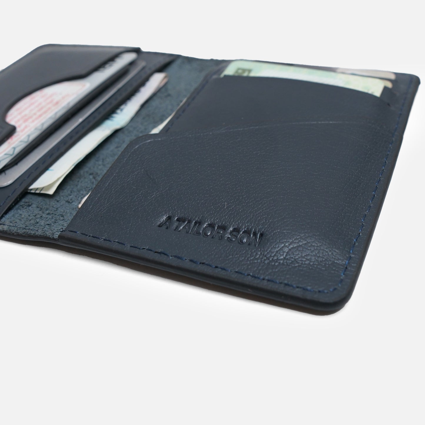 Bi Fold Card Holder Blue