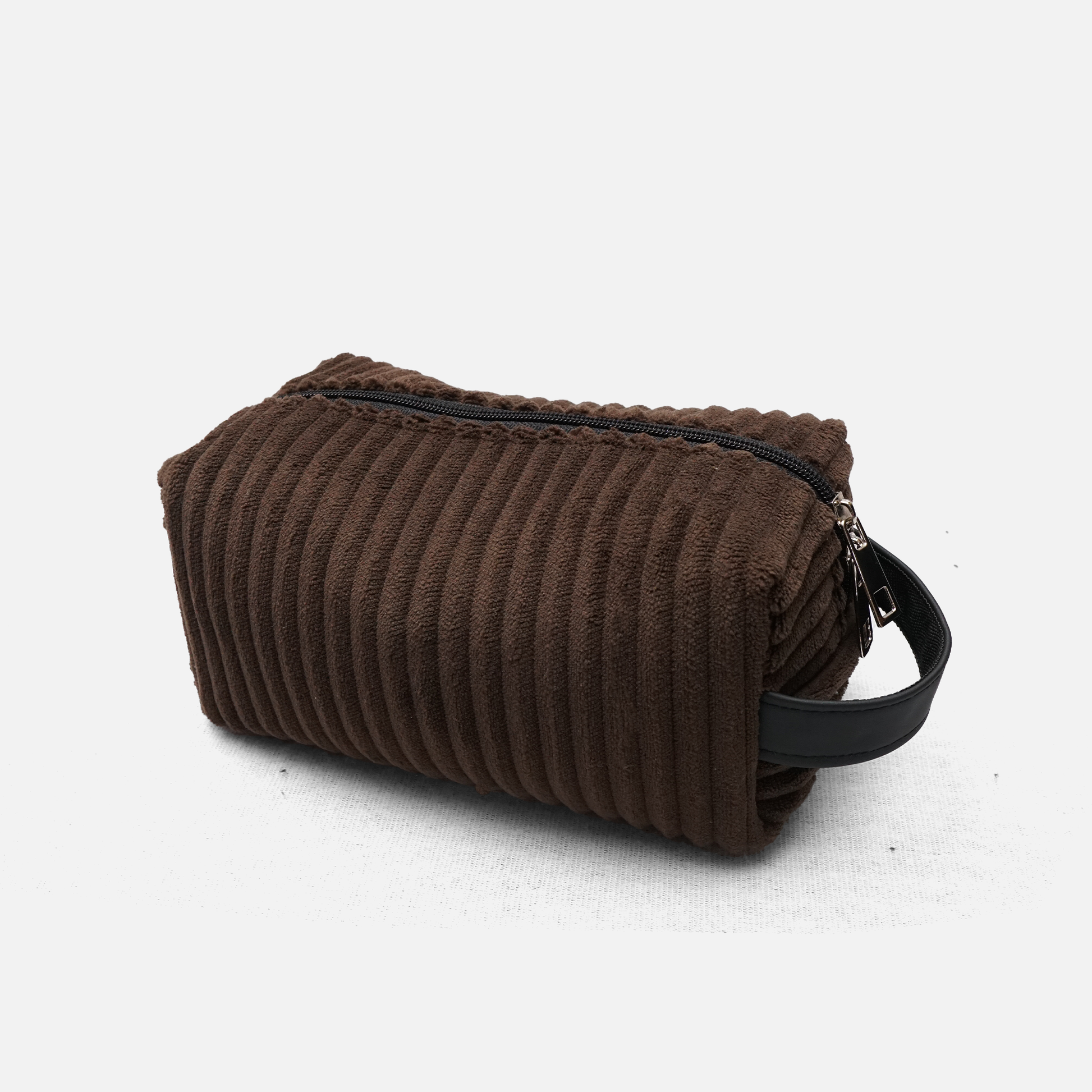 brown grooming organizer bag corduroy fabric