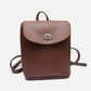 brown leather mini backpack front view mens