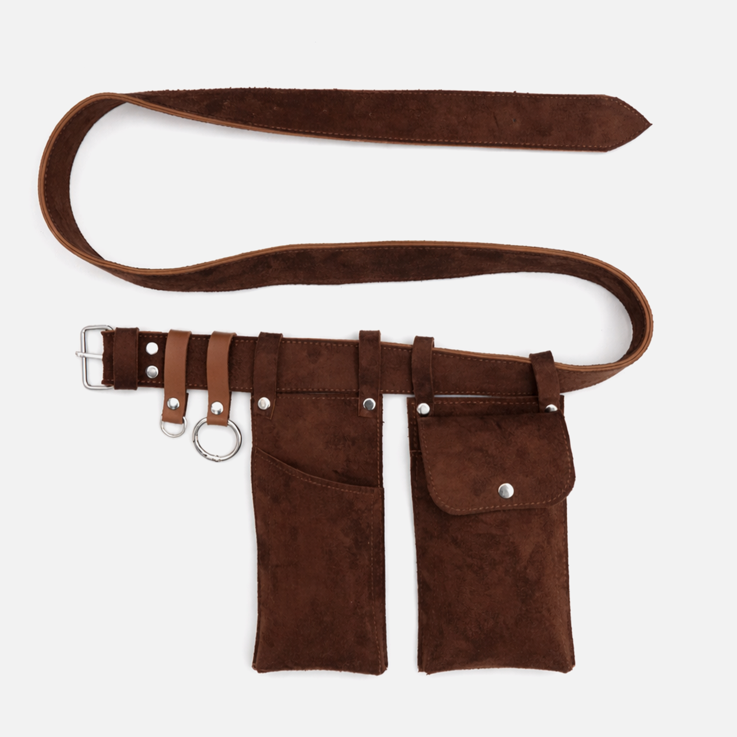 brown multi pocket waist belt bag faux leather utility belt with pouches Pakistan