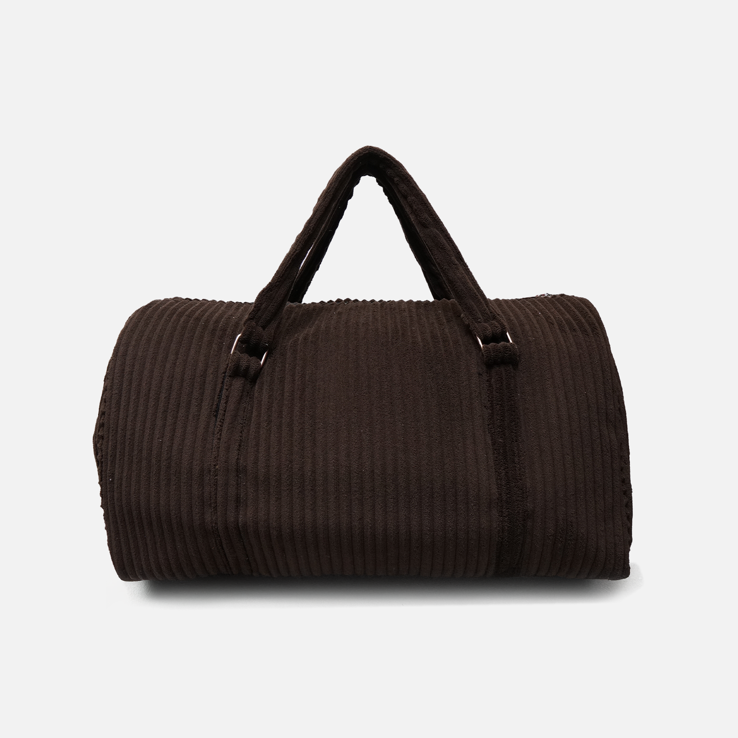 brown ribbed corduroy duffle bag travel weekender bag