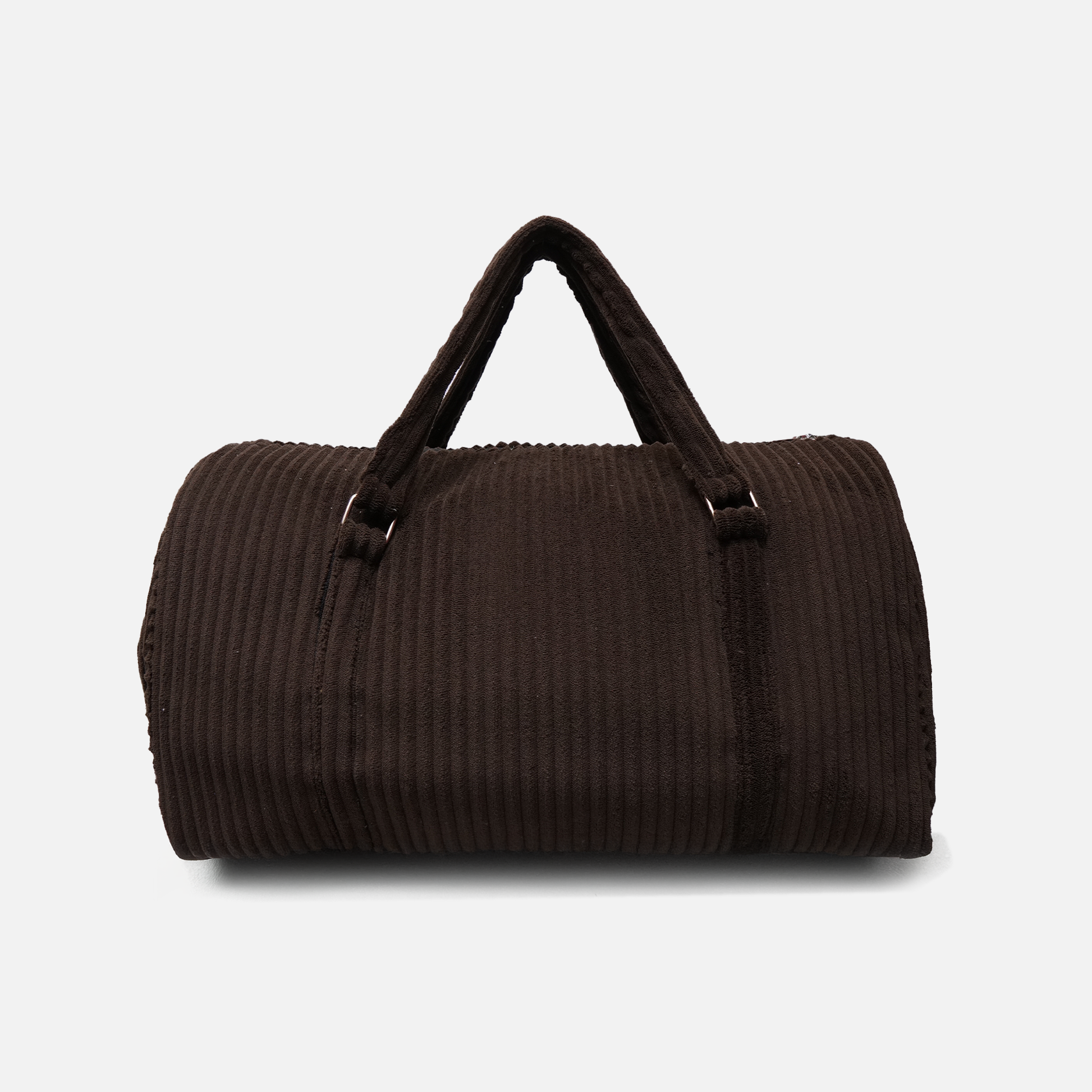 brown ribbed corduroy duffle bag travel weekender bag