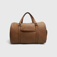 brown travel duffle bag with shoe compartment