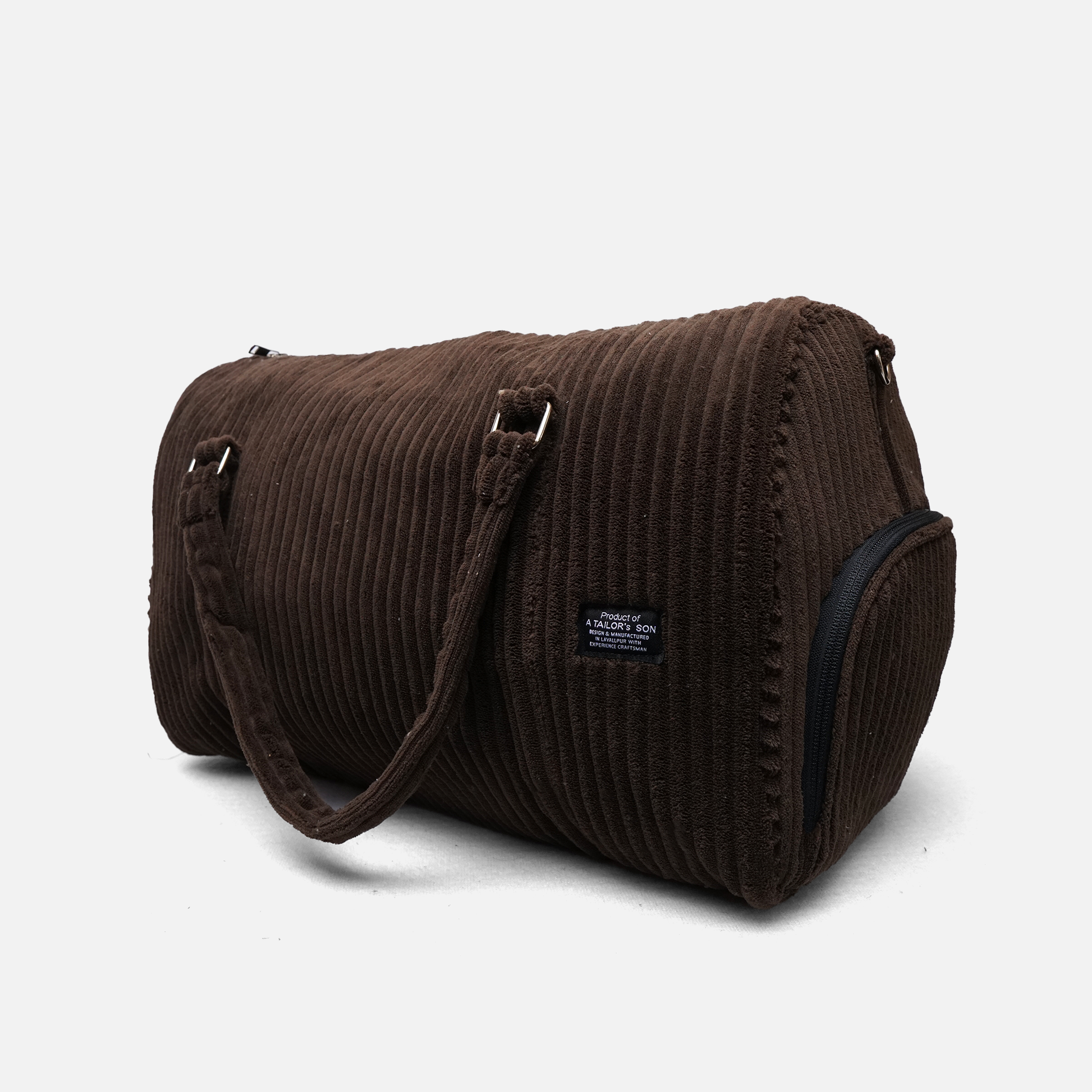 cozy ribbed corduroy duffle bag brown gym travel bag
