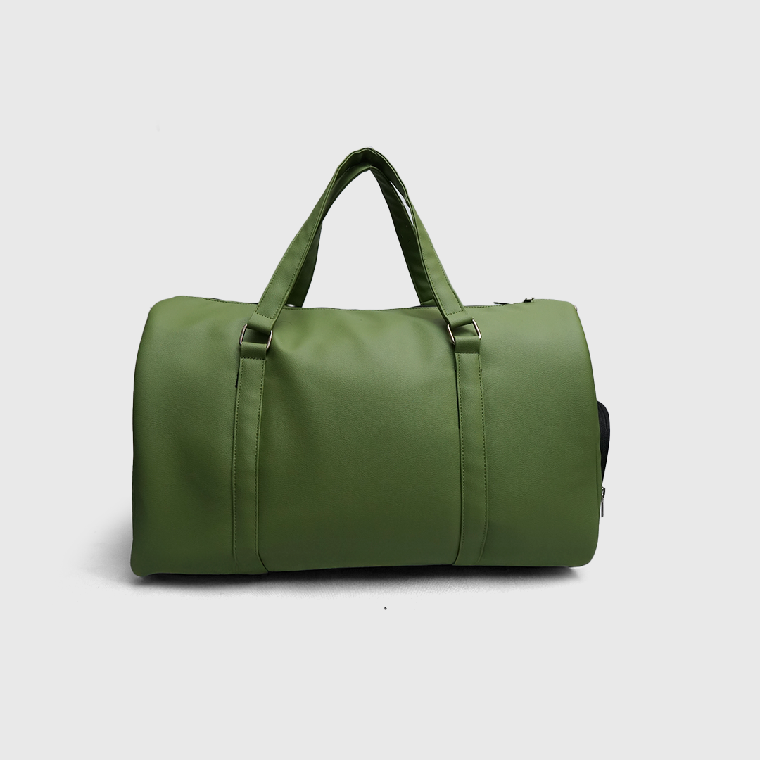 elite green weekender duffle bag travel gym bag front view