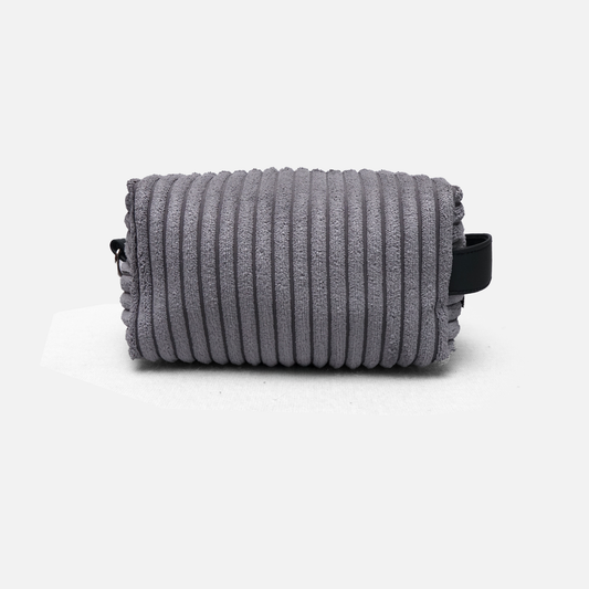 grey grooming organizer bag corduroy fabric