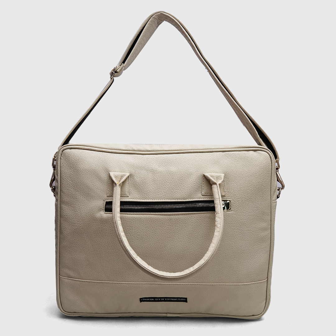 professional ivory briefcase side angle