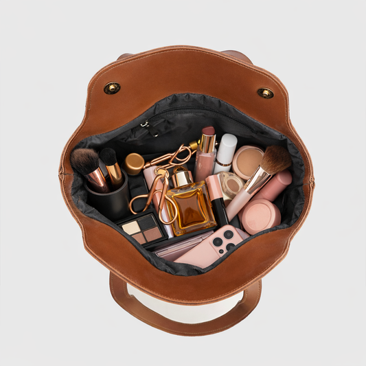 minimal brown tote bag for women with large space