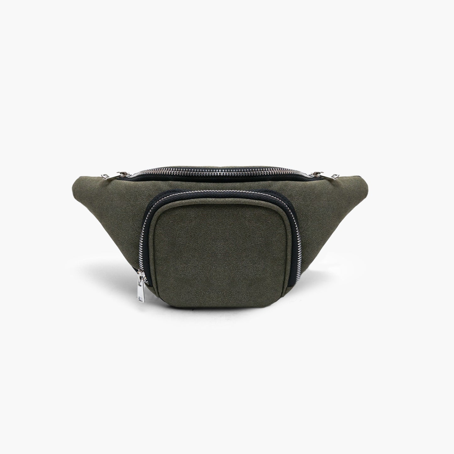 Olive suede croisant fanny bag