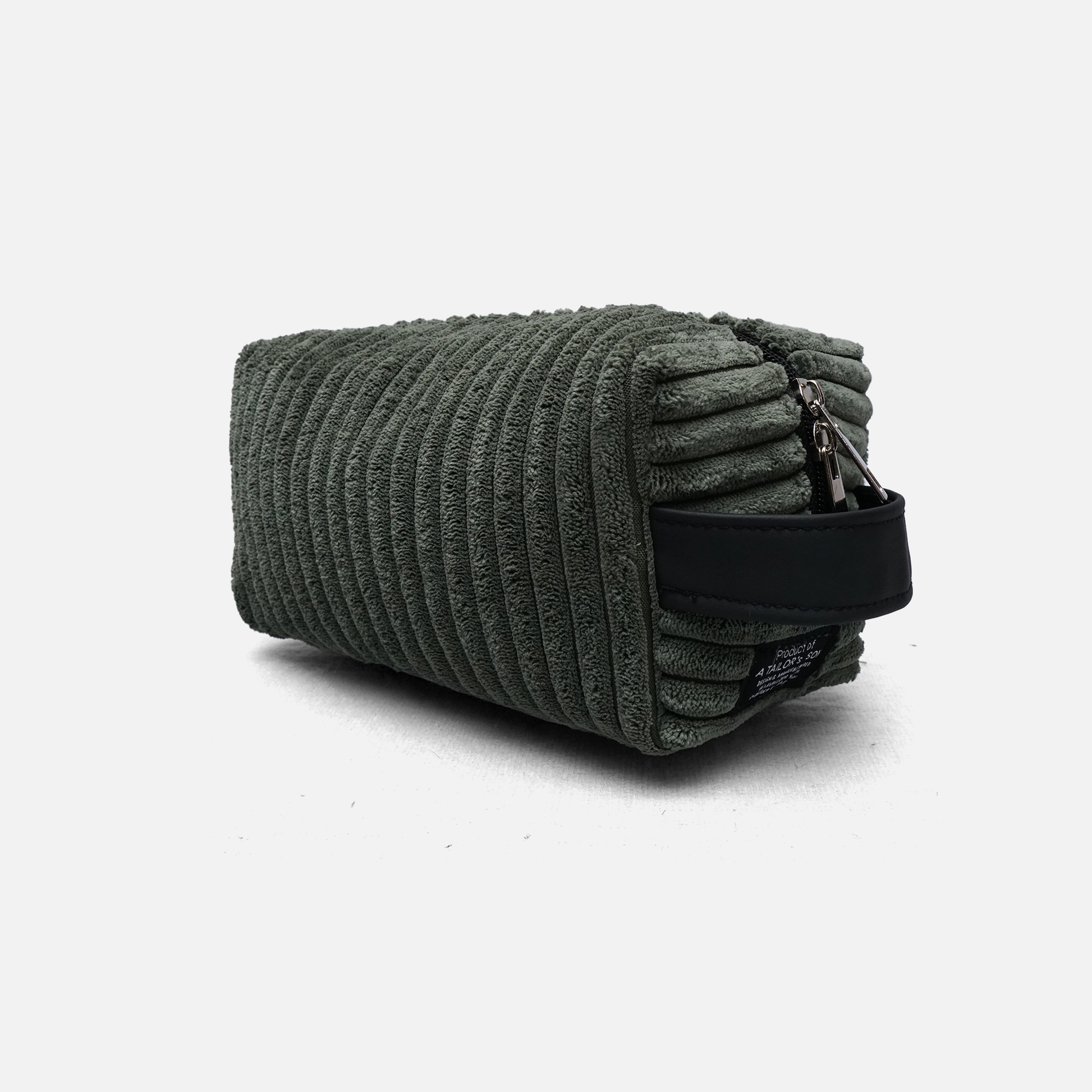 olive travel toiletry pouch premium ribbed texture