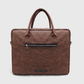 premium brown laptop briefcase front view office bag