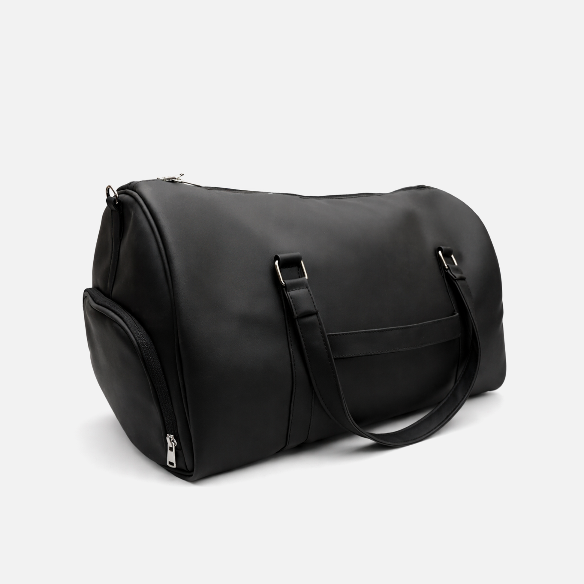 premium travel bag with side shoe compartment black