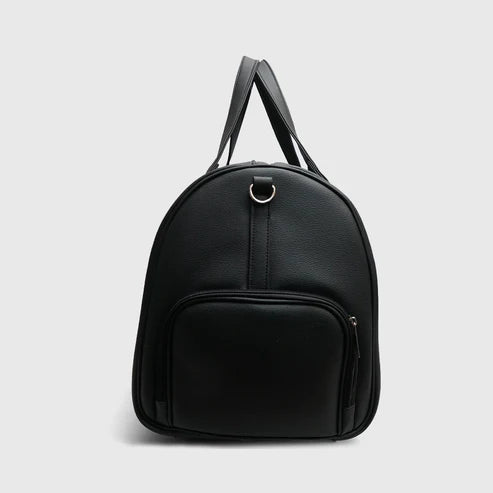premium travel bag with side shoe compartment black