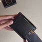 Premium Black Leather Wallet with Red Stitching