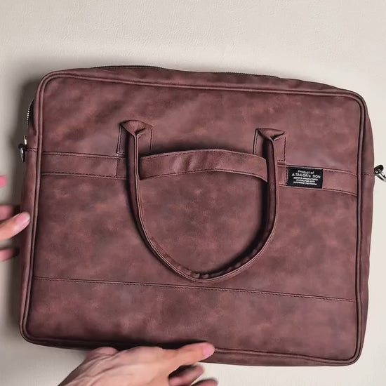 Premium Brown Laptop Briefcase for Men | Office Work Bag