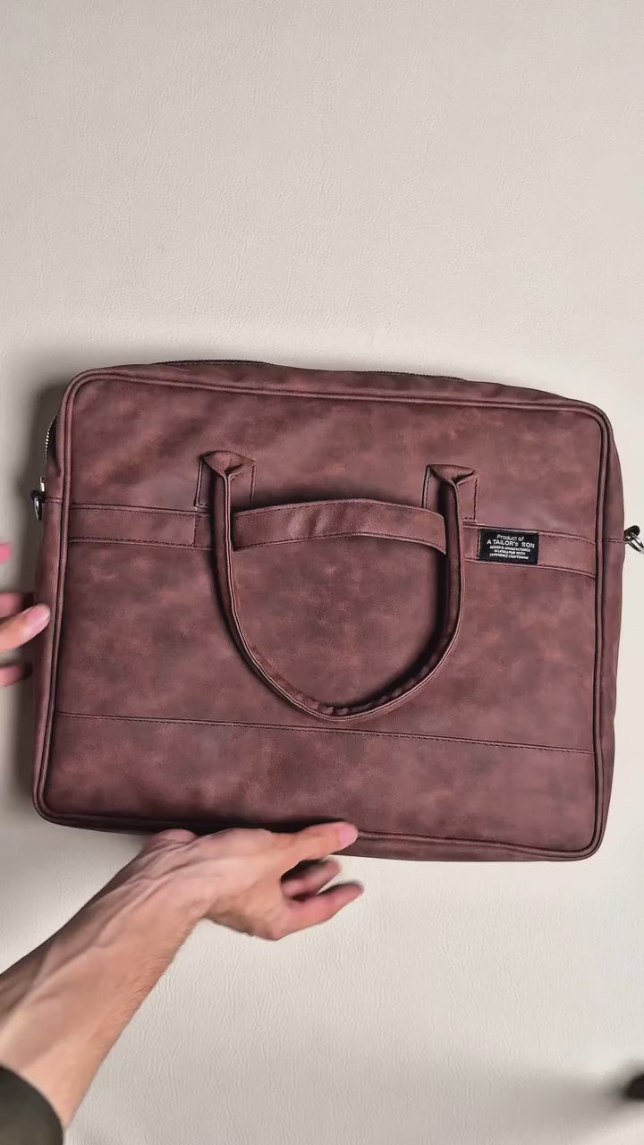 Premium Brown Laptop Briefcase for Men | Office Work Bag