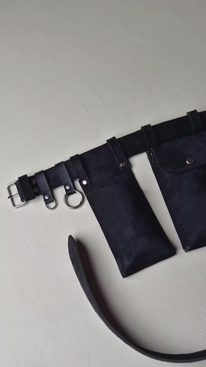 black waist belt bag for men hands free utility belt pouch street style fashion
