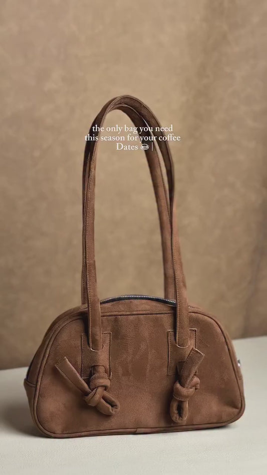 SIENNA Knot Suede Bag