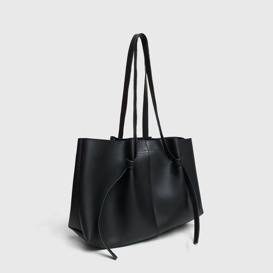Black Minimalist Tote Bag – Large Shoulder Bag | A Tailor Son