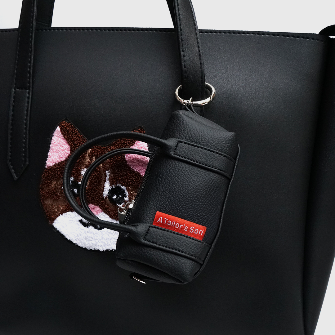 small black pouch for handbag keychain