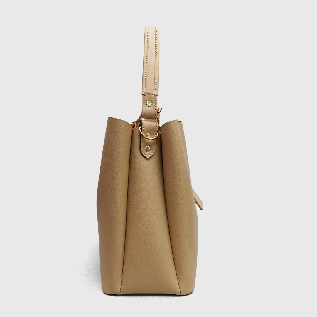 structured tote bag faux leather beige