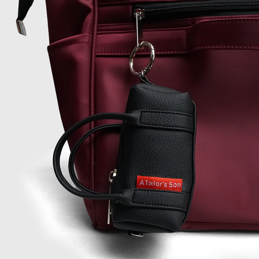 stylish mini duffle keychain pouch