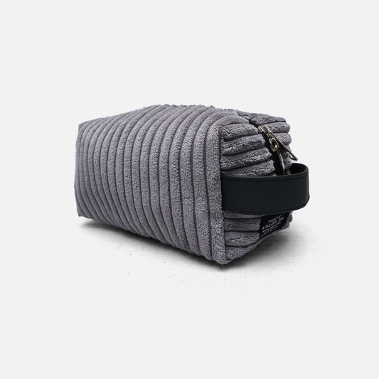 Smoke grey ribbed toiletry bag