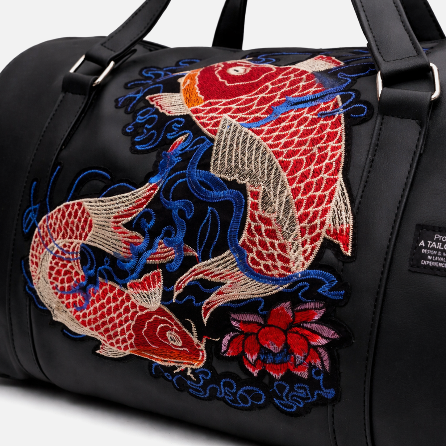 travel gym bag with shoe compartment koi design
