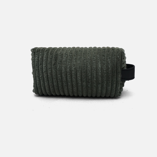 Olive ribbed toiletry bag