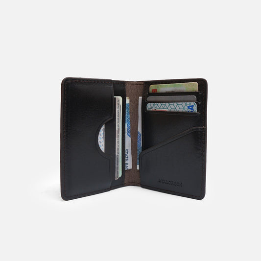 Bi Fold Card Holder Dark brown