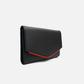 Compact black wallet organizer with multiple compartments